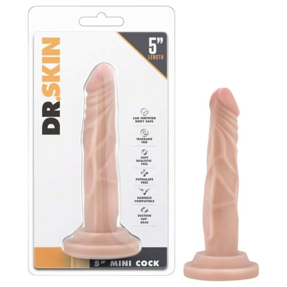 Dr. Skin 5 - dildo realist cu ventuză - silicon bej 14,5cm