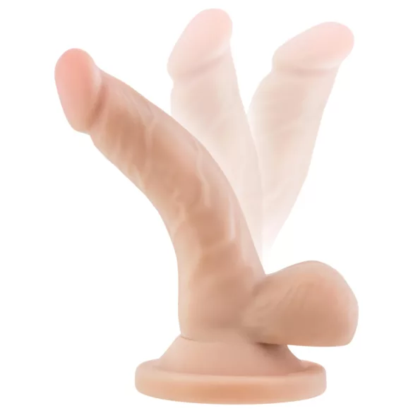 Dr. Skin 4 - dildo realist cu ventuză și testicule - culoare naturală 12cm