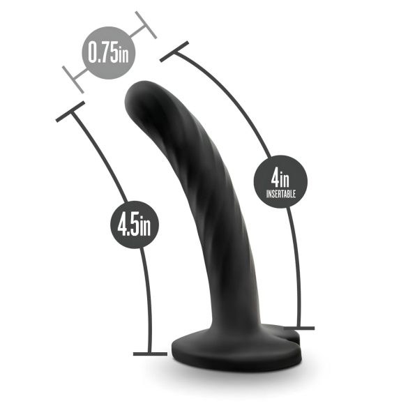 Temptasia Twist Small - dildo cu ventuză - model torsadat - negru