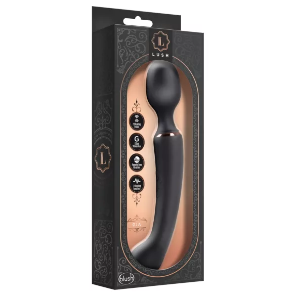 Blush Lush - wand 2 în 1 și vibrator pentru punctul G (negru)