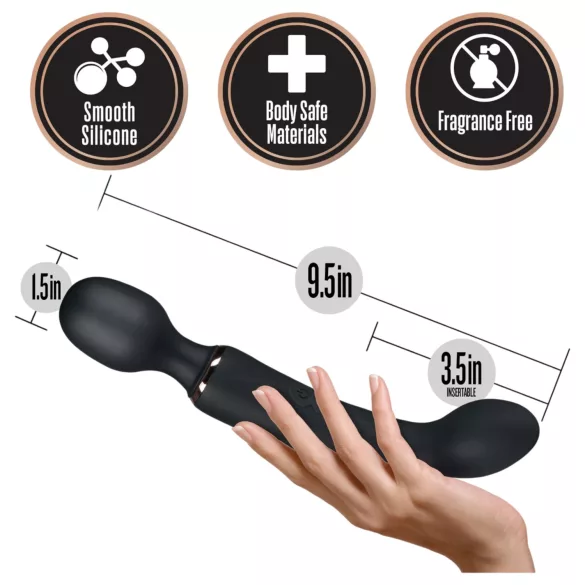 Blush Lush - wand 2 în 1 și vibrator pentru punctul G (negru)