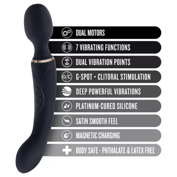 Blush Lush - wand 2 în 1 și vibrator pentru punctul G (negru)