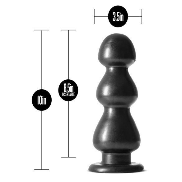 Blush Jet - dildo cu ventuză - texturat cu bile - negru