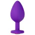 Temptasia M - dildo anal cu inimă și pietre aurii - mov - mărime medie