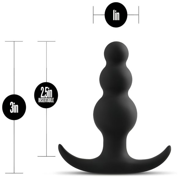 Anal Adventures Platinum - dop anal cu bile - silicon negru