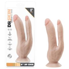 Dr. Skin 8 - dildo dublu cu ventuză (natur)