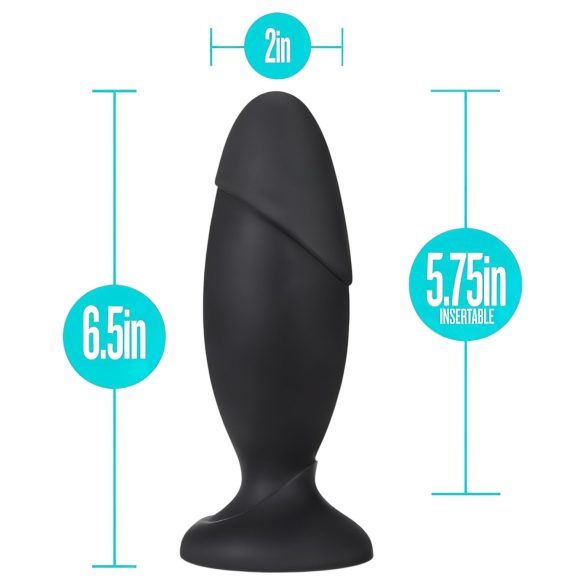 Anal Adventures Platinum Rocket - plug anal mare - silicon negru