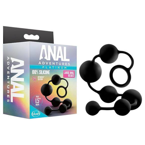 Anal Adventures L - dildo anal cu mărgele (negru)