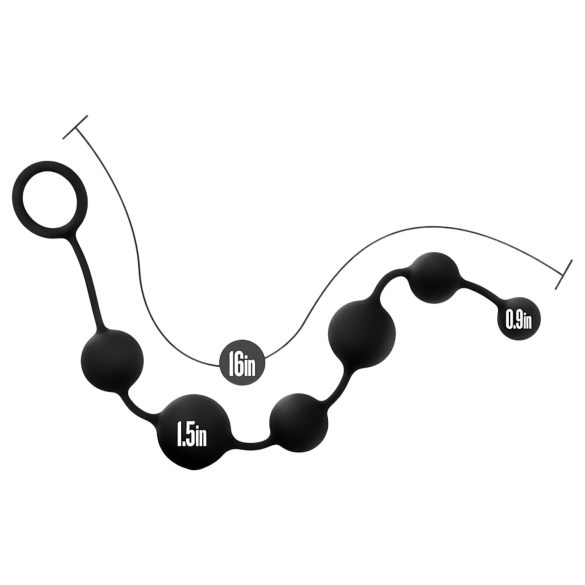 Anal Adventures - dildo anal cu bile - silicon negru