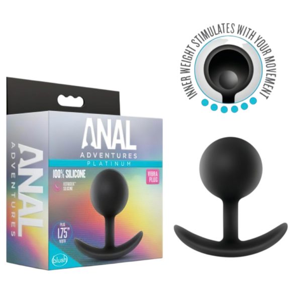 Anal Adventures Platinum - dop anal vibrator - silicon negru