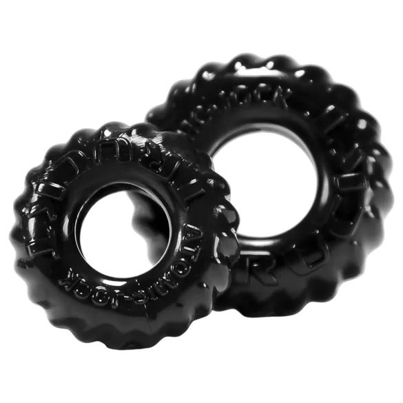 OXBALLS - set inele pentru penis cu textură - silicon negru