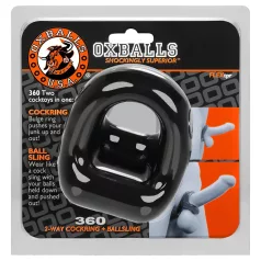 OXBALLS - inel pentru penis și testicule - silicon negru