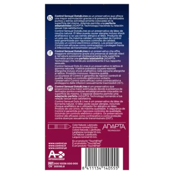 Control - prezervative texturate, striate și punctate - 12 bucăți