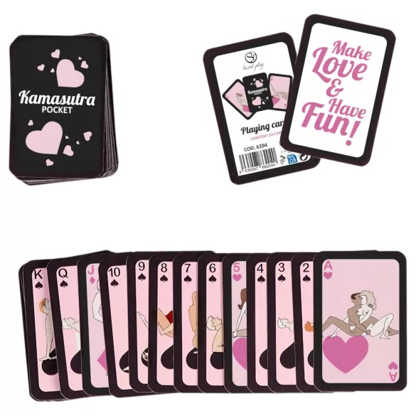 Secret Play Pocket Kamasutra - set de cărți cu poziții sexuale (54 de cărți)