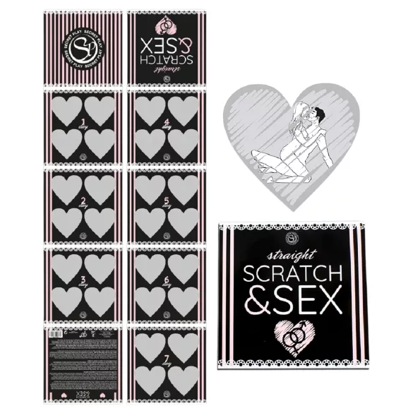 Secret Play Scratch & Sex Straight - joc cu poziții sexuale tip loz răzuibil pentru cupluri (în 5 limbi)