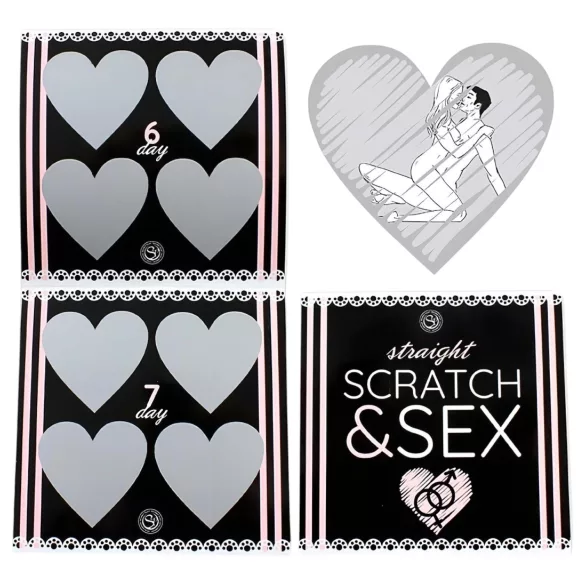 Secret Play Scratch & Sex Straight - joc cu poziții sexuale tip loz răzuibil pentru cupluri (în 5 limbi)