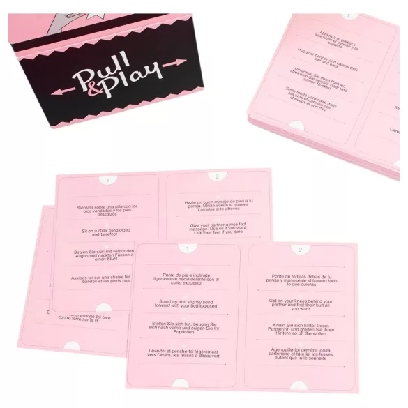 Secret Play Pull & Play - joc de cărți erotic pentru cupluri (50 de cărți) - în 7 limbi