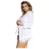 Set halat diaphană Sublimă Regina Plus - alb (XL-2XL)