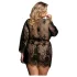 Subblime Queen Plus - halat de baie dantelă - negru - mărime XL-2XL