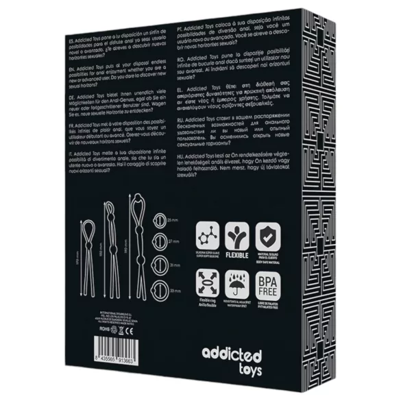 Addicted Toys - set inele pentru penis - silicon - 7 bucăți - negru