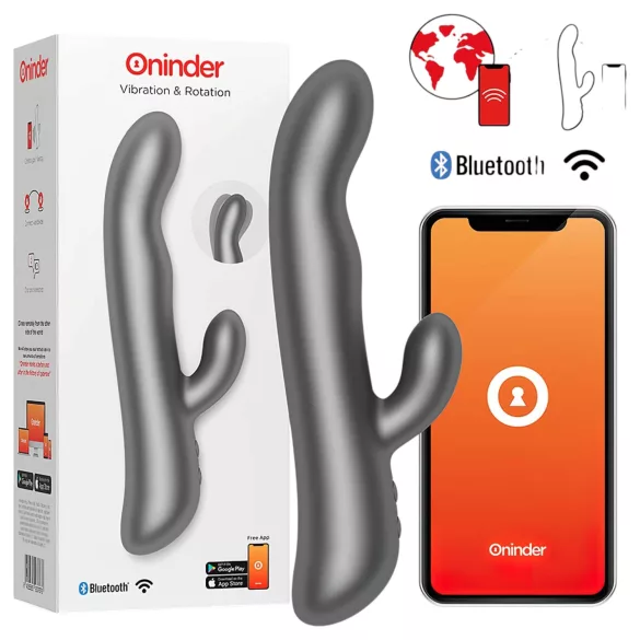 Oninder Oslo - vibrator cu braț rotativ pentru clitoris, cu oscilații (negru)
