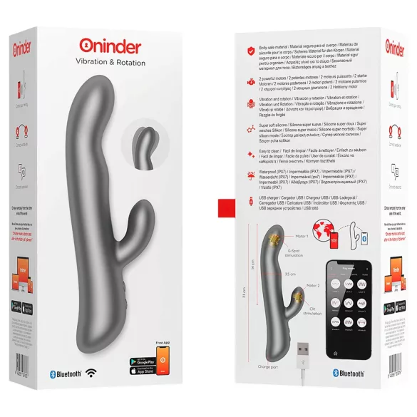 Oninder Oslo - vibrator cu braț rotativ pentru clitoris, cu oscilații (negru)