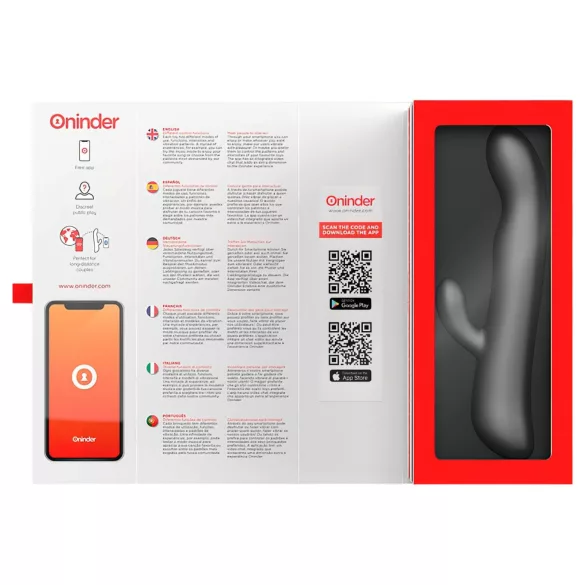 Oninder Oslo - vibrator cu braț rotativ pentru clitoris, cu oscilații (negru)