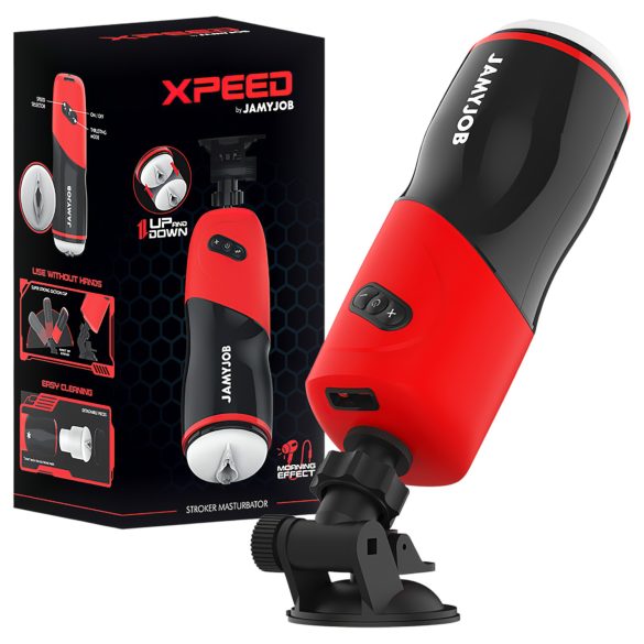 JamyJob - masturbator cu empingător-răsuflător (negru)