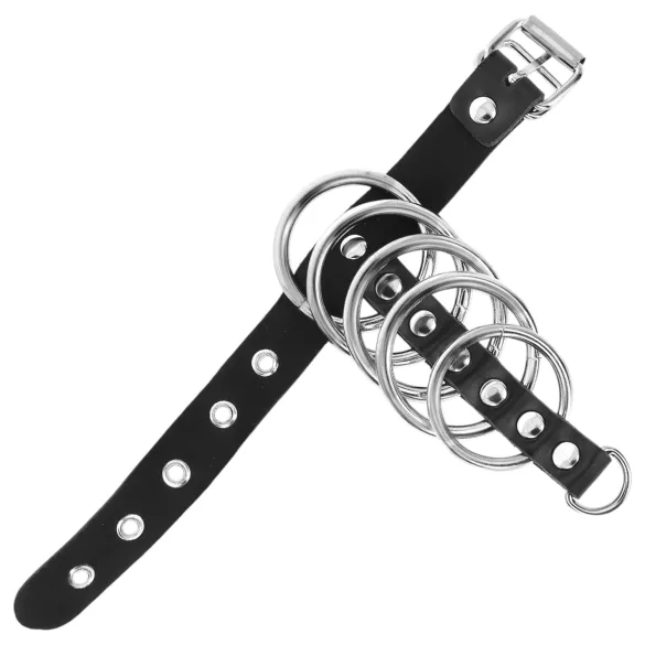 Kink - inel pentru penis cu inele metalice - negru