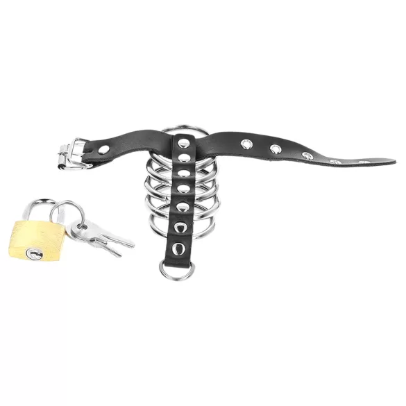 Kink - inel pentru penis cu inele metalice - negru