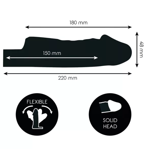 Addicted Toys - mânecă pentru penis cu inel pentru testicule - 22 cm (transparent)