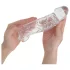 Addicted Toys - mânecă pentru penis cu inel pentru testicule - 22 cm (transparent)