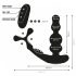 Addicted Toys - vibrator anal rotativ cu cap mobil și inel pentru penis - negru