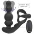 Addicted Toys - vibrator anal rotativ cu cap mobil și inel pentru penis - negru