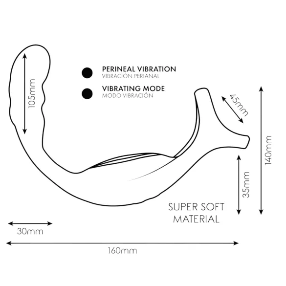 Addicted Toys - vibrator anal cu inel pentru penis și testicule - negru