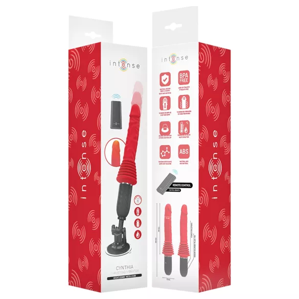 Intense Cynthia - vibrator cu ventuză și funcție de împingere - roșu