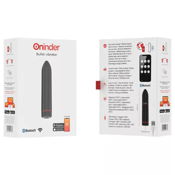 Oninder - Vibrator controlat prin aplicație (negru)