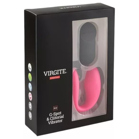Virgite - vibrator pentru cuplu cu telecomandă (negru-roz)