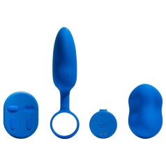   Platanomelón Mobi - set vibrator radio cu acumulator - 2 piese (albastru)