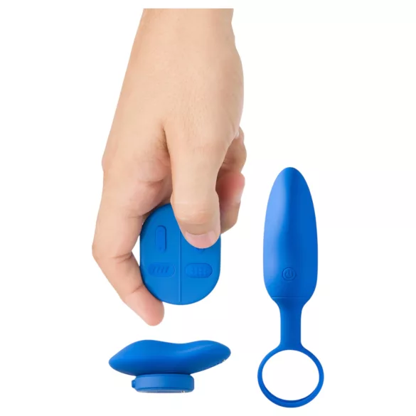 Platanomelón Mobi - set vibrator wireless cu acumulator - 2 piese - albastru