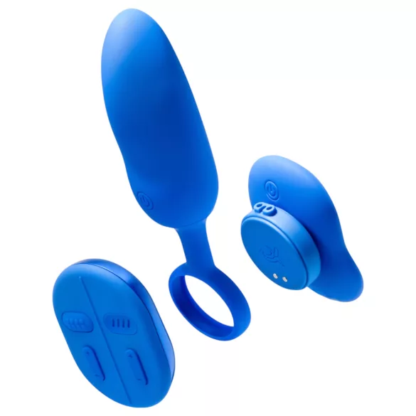 Platanomelón Mobi - set vibrator wireless cu acumulator - 2 piese - albastru
