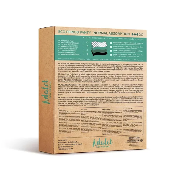 Adalet Flora - chiloți menstruali - absorbant normal - negru - M