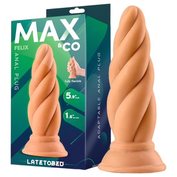 Max & Co Felix - plug anal spiralat - 15cm - culoare naturală