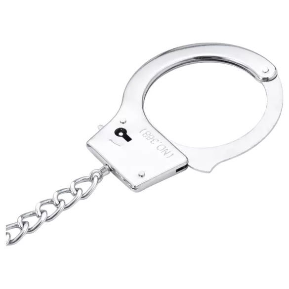 LateToBed - set BDSM cu cătușe și plug anal - metalic argintiu