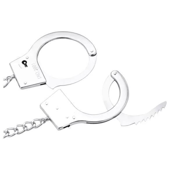 LateToBed - set BDSM cu cătușe și plug anal - metalic argintiu