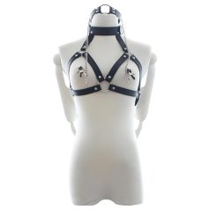 Latetobed - ham negru cu căluș și cleme pentru sfârcuri