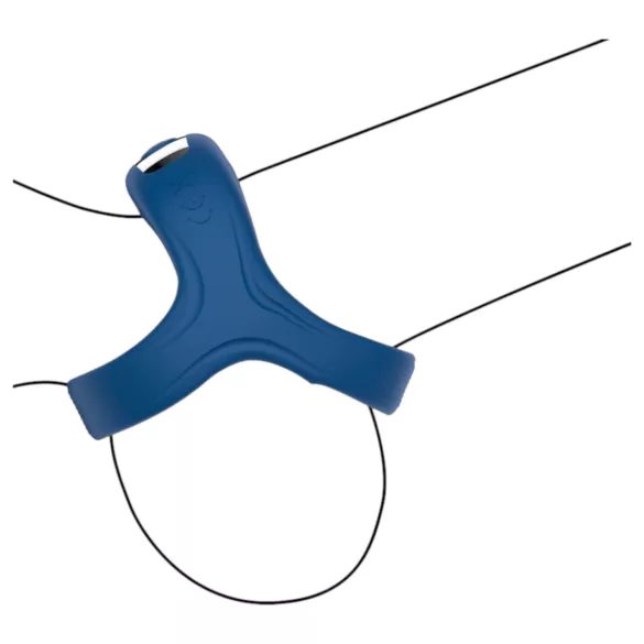 INTOYOU - Inel pentru penis și testicule cu vibrații controlate prin aplicație, pentru bărbați (albastru)