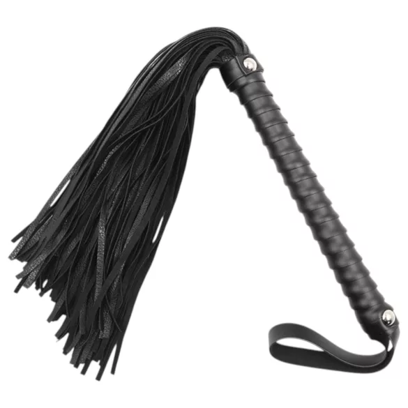 Latetobed - bici texturat pentru spanking - piele neagră 48cm