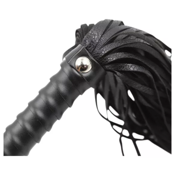 Latetobed - bici texturat pentru spanking - piele neagră 48cm