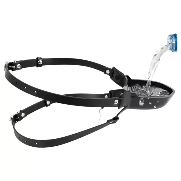 Latetobed - gag bucal cu recipient pentru lichide - negru